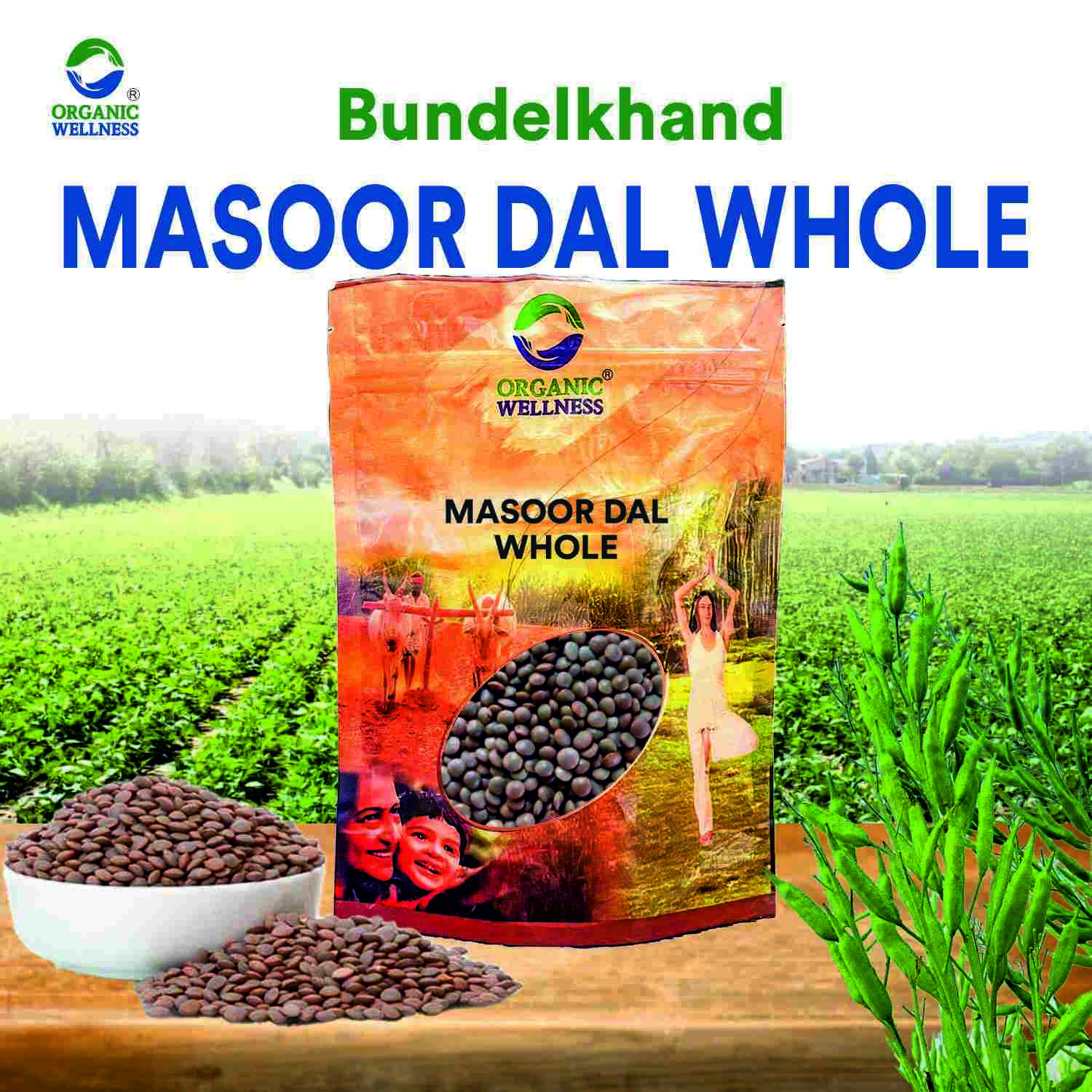 Organic Wellness Masoor Dal Whole