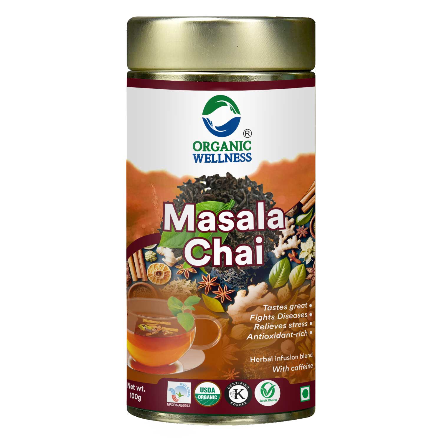 Organic Wellness Masala Chai  Tin Pack