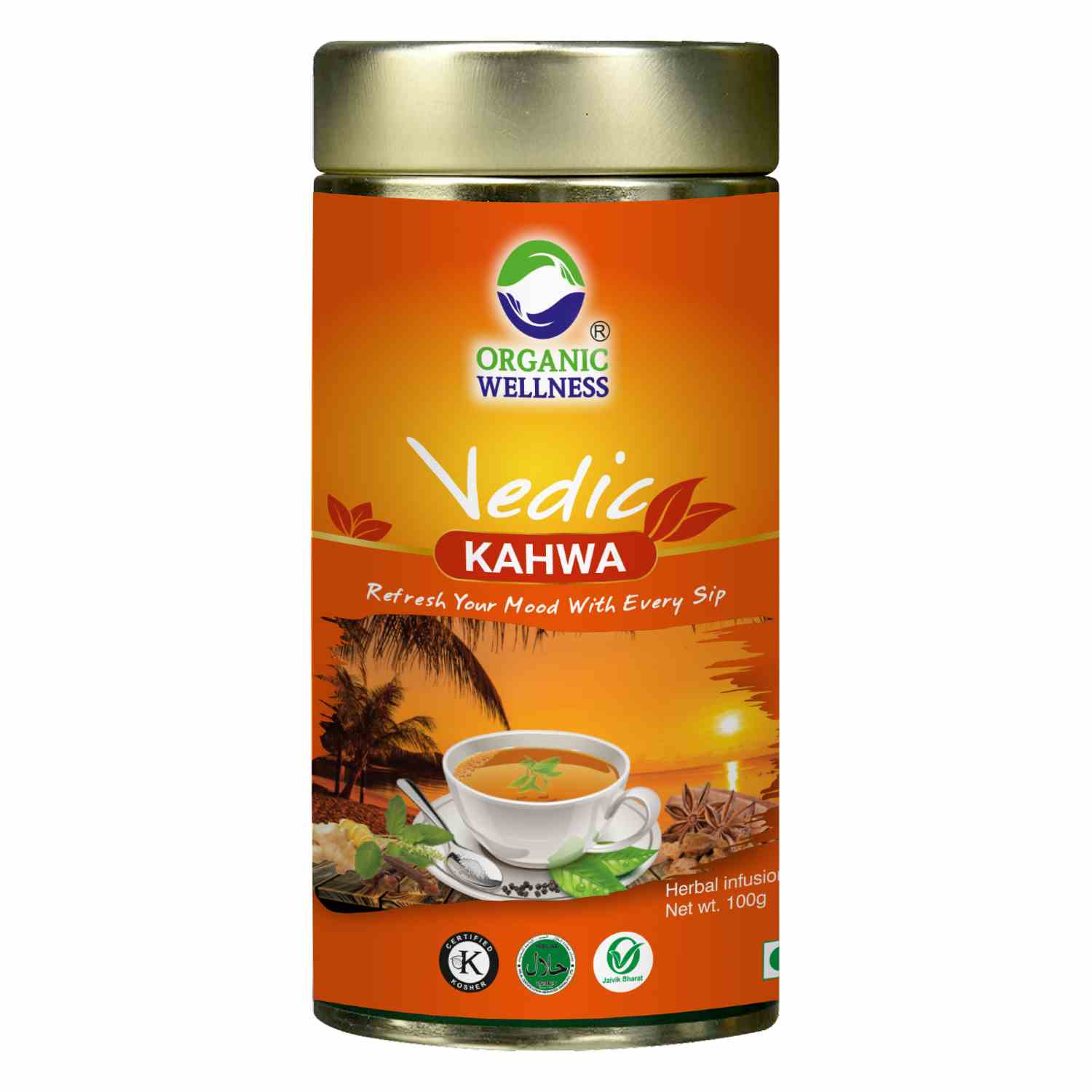 Organic Wellness Vedic Kahwa Tea Tin