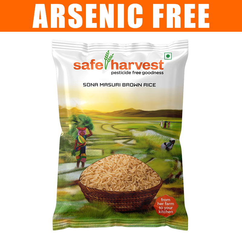 Safe Harvest Pesticide Free Sona Masoori Unpolished Brown Rice