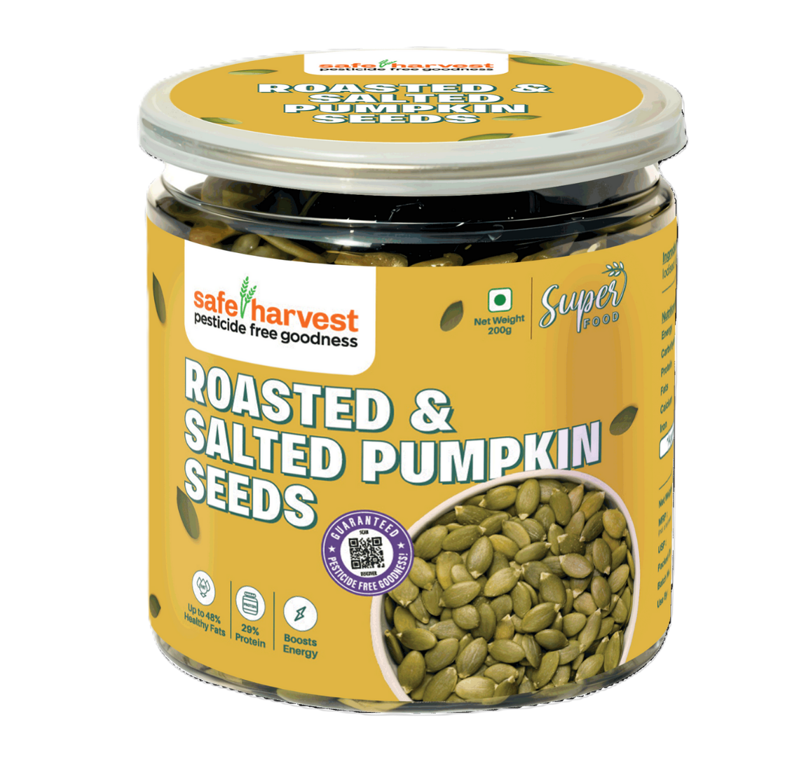 Safe Harvest Pesticide Free Roasted and Salted Pumpkin Seeds