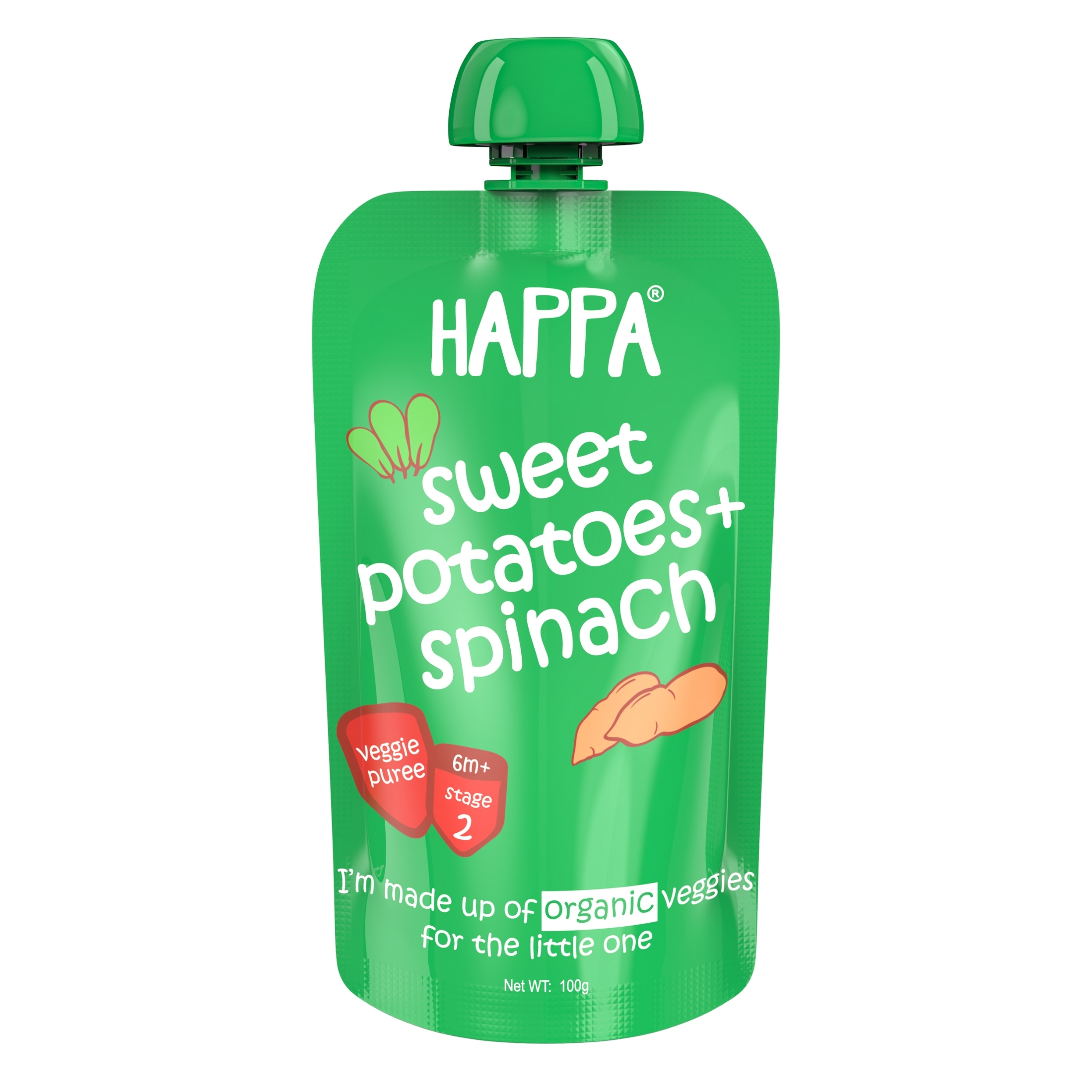 Happa Fruit Puree  Sweet Potatoes + Spinach