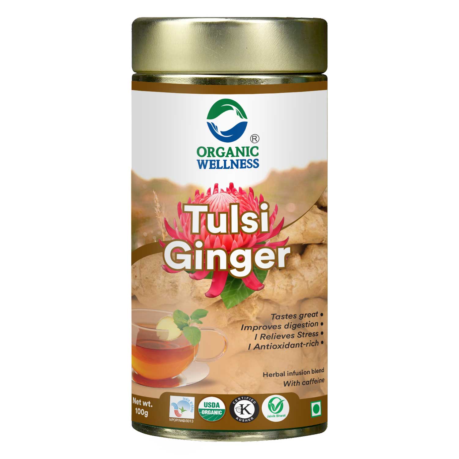 Organic Wellness Tulsi Ginger  Tin Pack