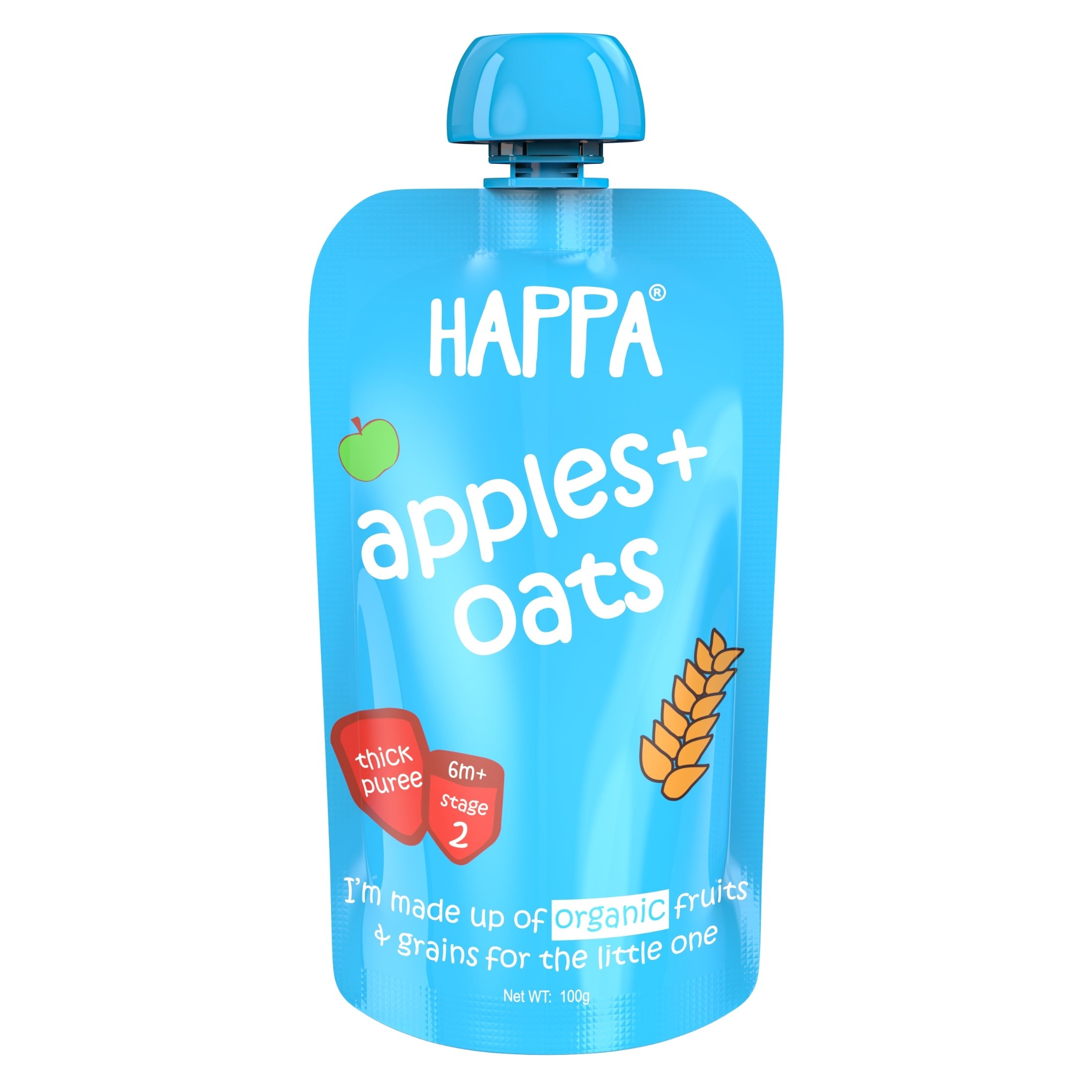 Happa Fruit  Puree Apple + Oats